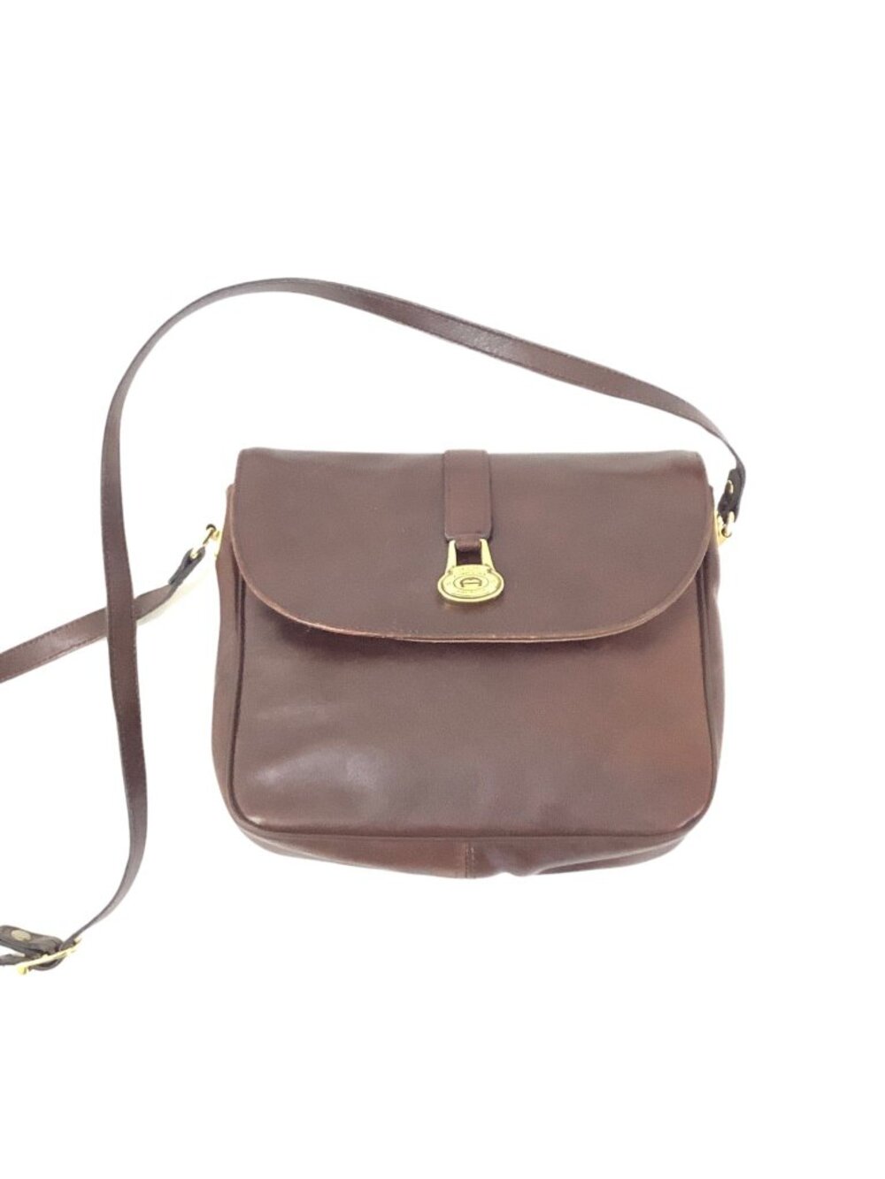 Vintage Etienne Aigner Shoulder Bag Brown Leather 1980s